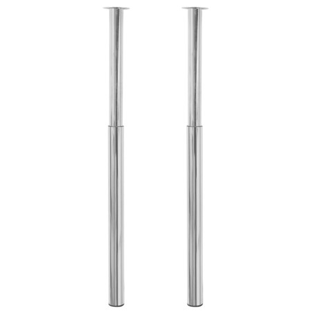 Pieds de table télescopique 2 pcs Chrome 710 mm - 1100 mm