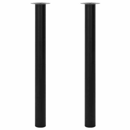 Pied de table télescopique 2 pcs Noir 710 mm - 1100 mm