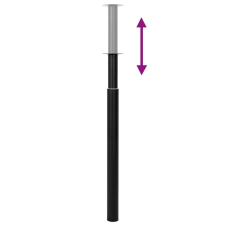 Pied de table télescopique 2 pcs Noir 710 mm - 1100 mm