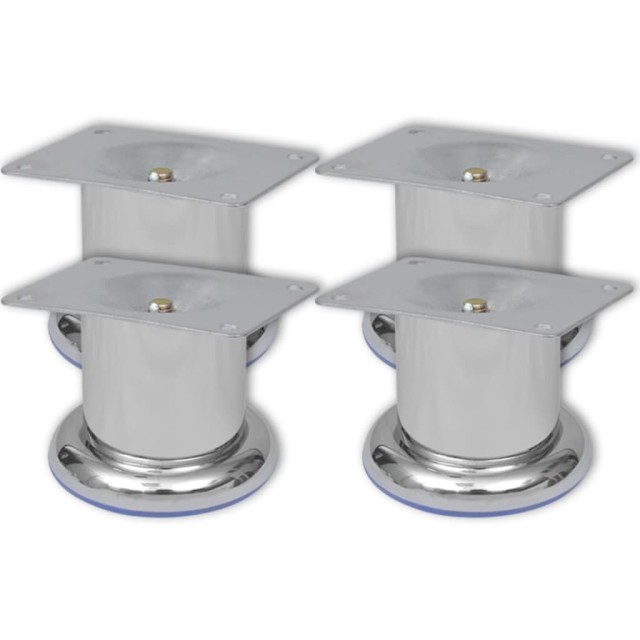 Pieds ronds de canapé 4 pcs Chrome 60 mm