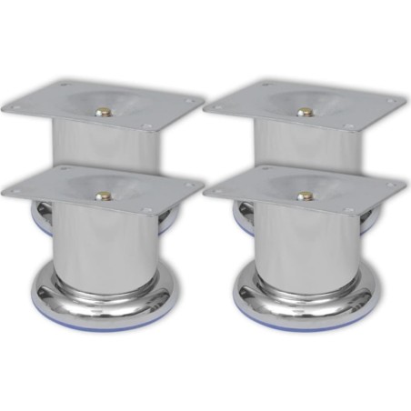 Pieds ronds de canapé 4 pcs Chrome 60 mm