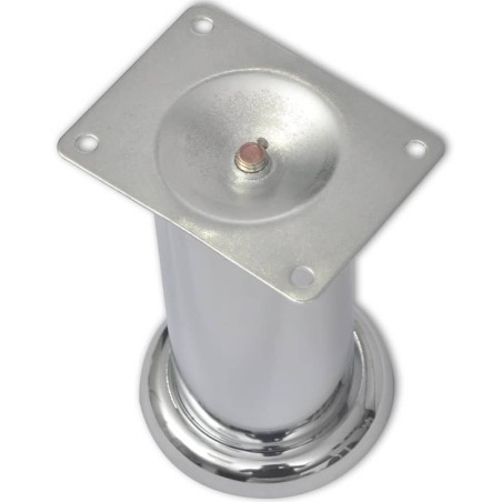4 pieds ronds de canapé en Nickel brossé 120 mm