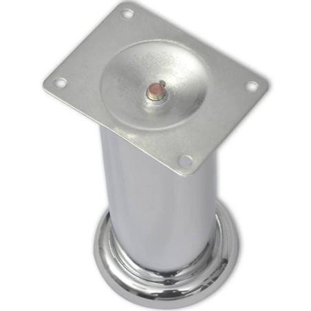 4 pcs Pieds ronds de canapé Chrome 180 mm