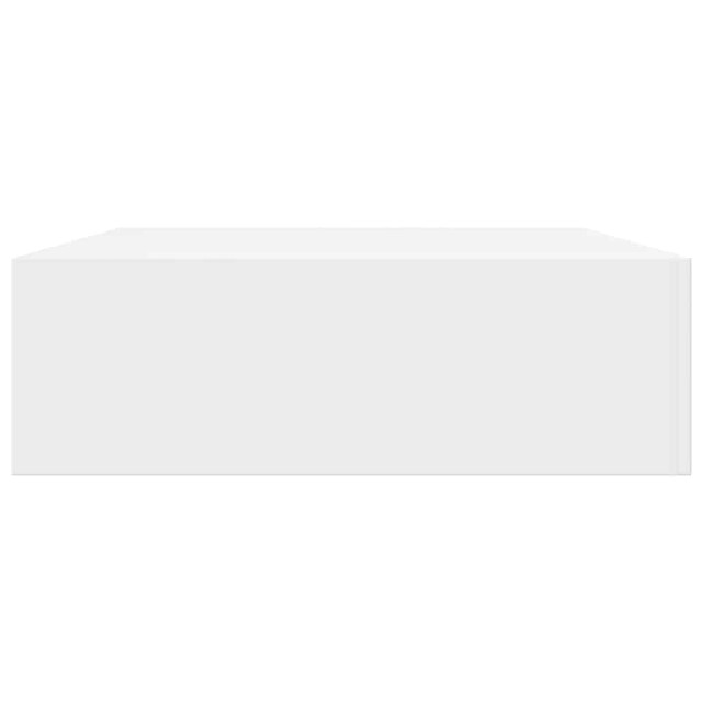 Étagère murale avec 1 tiroir MDF Blanc Rangement de livres/DVD