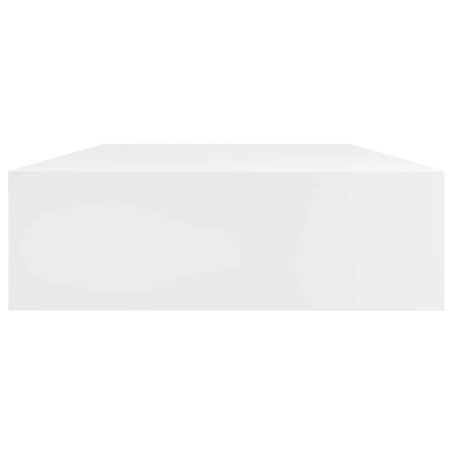 Étagère murale avec 1 tiroir MDF Blanc Rangement de livres/DVD