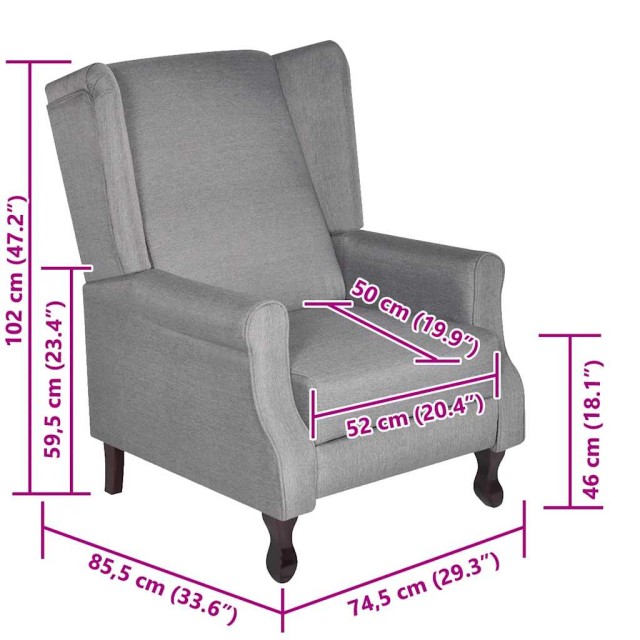 Fauteuil gris tissu