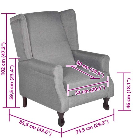 Fauteuil gris tissu
