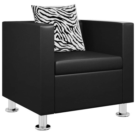 Fauteuil noir similicuir 2