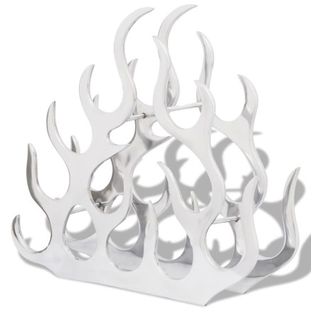 Casier à bouteilles pour 11 bouteilles Argenté Aluminium 2