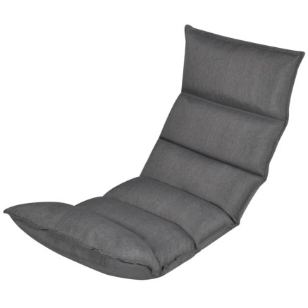 Chaise longue pliable de sol Gris Tissu