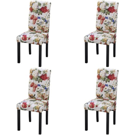 Chaises à manger lot de 4 multicolore tissu