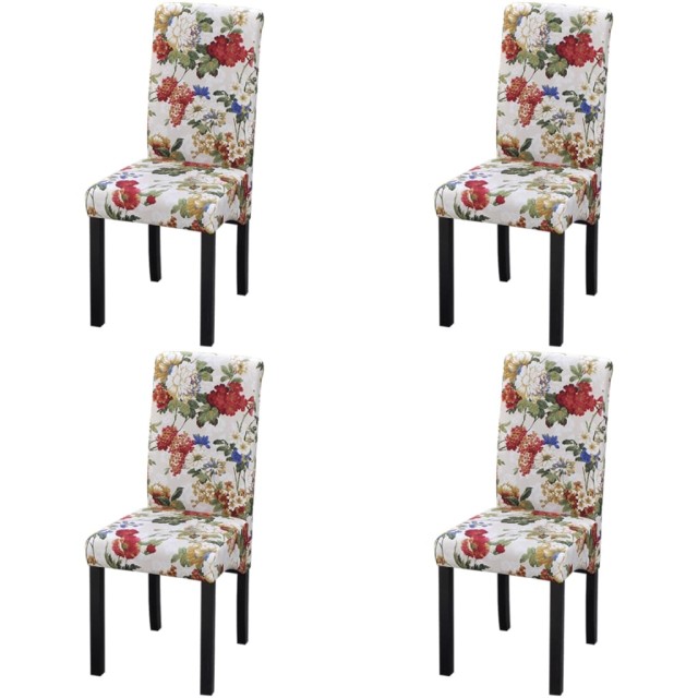 Chaises à manger lot de 4 multicolore tissu