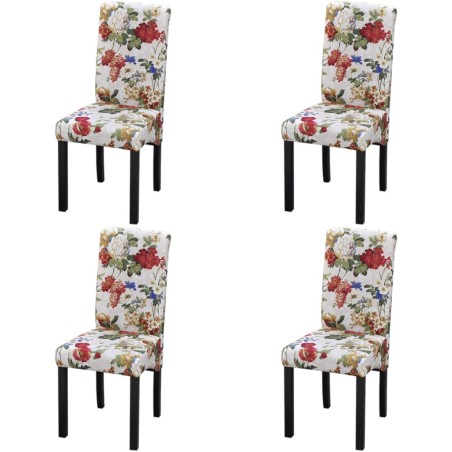 Chaises à manger lot de 4 multicolore tissu