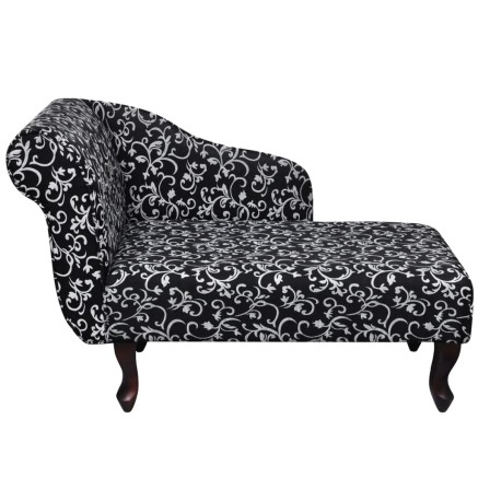 Chaise longue Noir et blanc Tissu 2