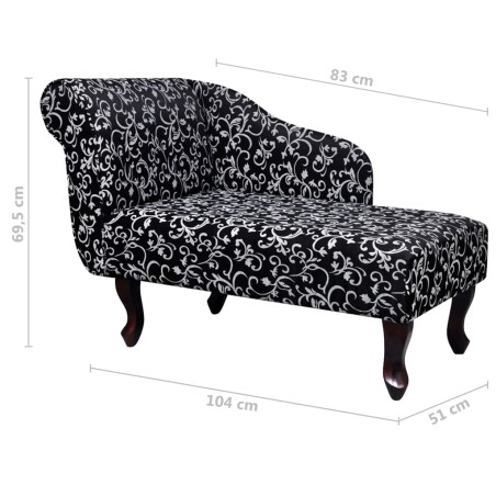 Chaise longue Noir et blanc Tissu