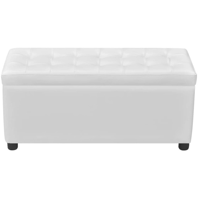 Pouf de rangement Cuir synthétique Blanc