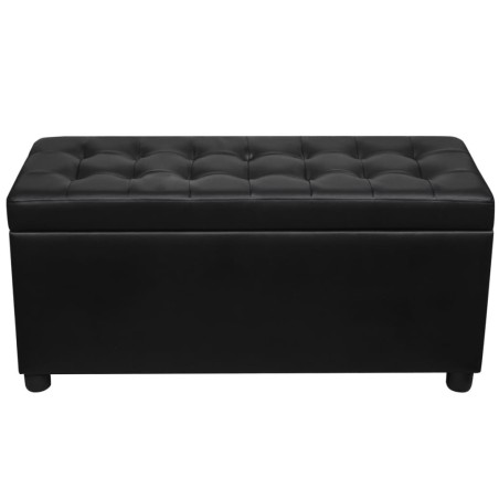 Pouf de rangement Cuir synthétique Noir