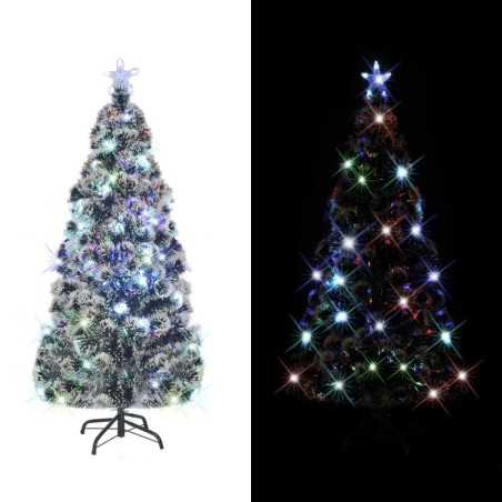 Arbre de Noël pré-éclairé avec support et LED 180 cm fibre optique