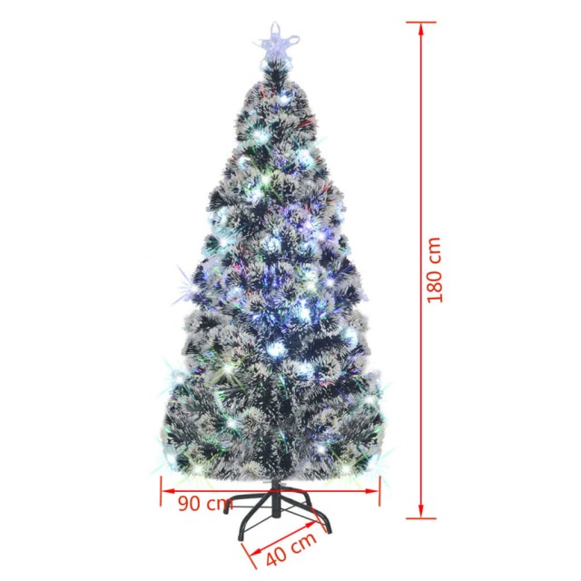 Arbre de Noël pré-éclairé avec support et LED 180 cm fibre optique