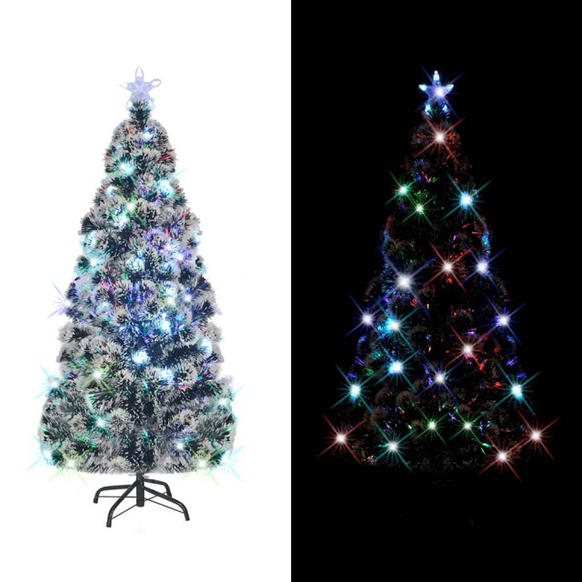 Arbre de Noël pré-éclairé avec support et LED 210 cm fibre optique