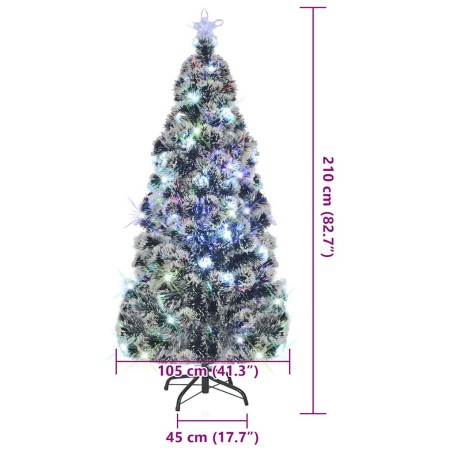 Arbre de Noël pré-éclairé avec support et LED 210 cm fibre optique