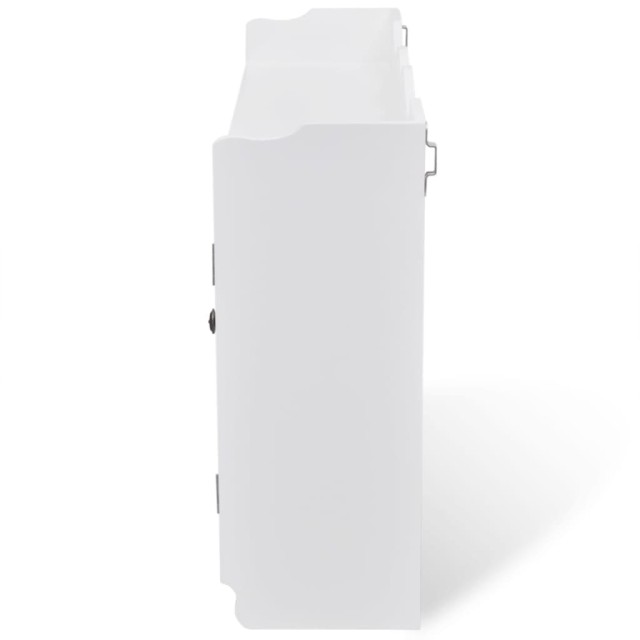 Vitrine murale avec étagère de Livre / DVD / Verre en MDF Blanc