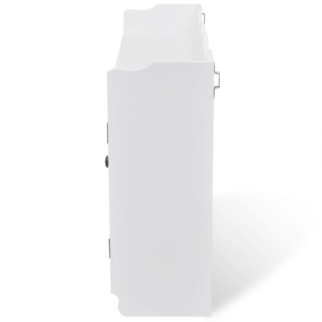 Vitrine murale avec étagère de Livre / DVD / Verre en MDF Blanc