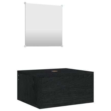 Ensemble de meubles salle de bain 2 pcs noir bois d'ingénierie 2