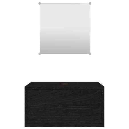 Ensemble de meubles salle de bain 2 pcs noir bois d'ingénierie