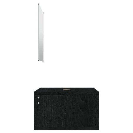 Ensemble de meubles salle de bain 2 pcs noir bois d'ingénierie