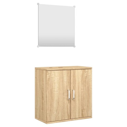 Ensemble de meubles salle de bain 2 pcs chêne bois d'ingénierie 2