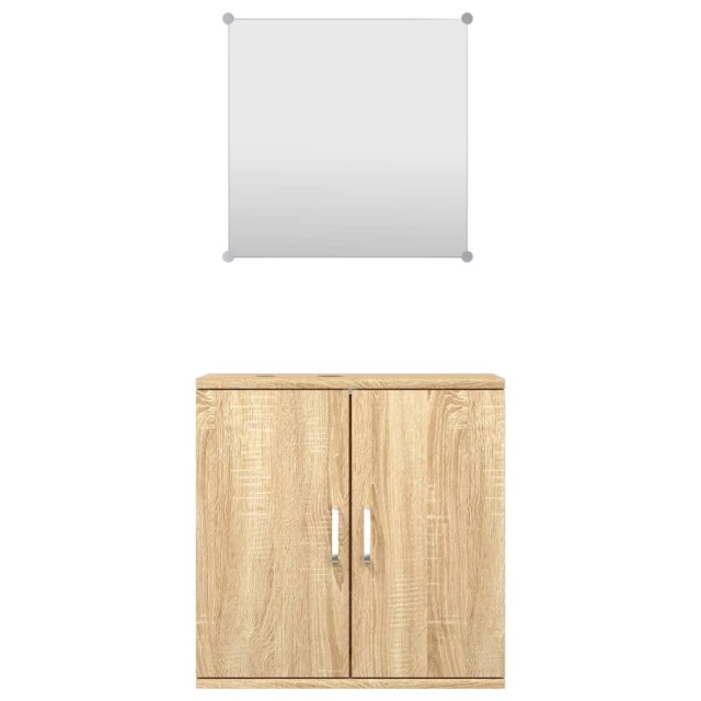 Ensemble de meubles salle de bain 2 pcs chêne bois d'ingénierie