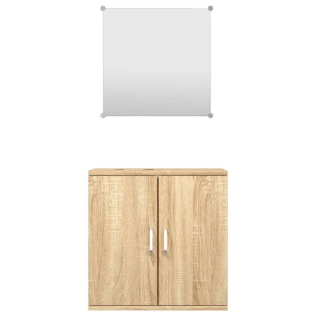 Ensemble de meubles salle de bain 2 pcs chêne bois d'ingénierie