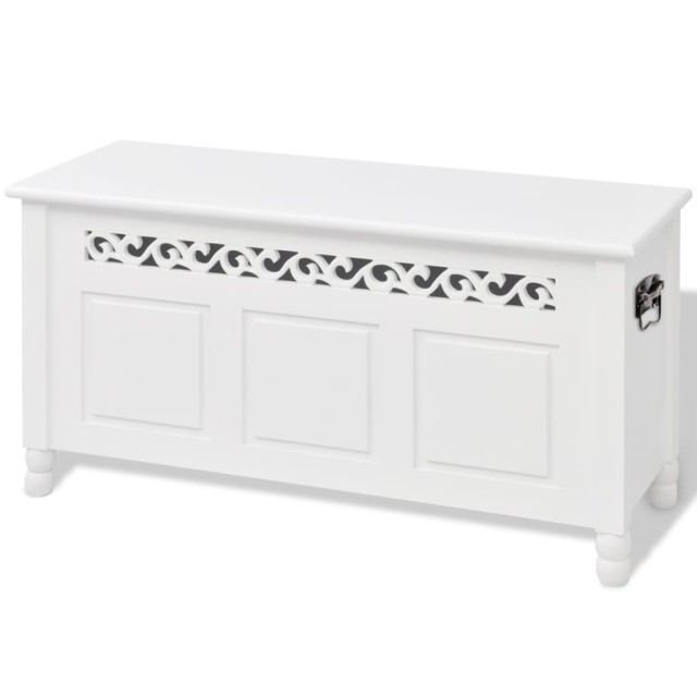Banc de rangement en style baroque PFDM blanc