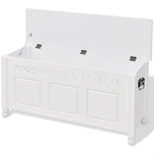 Banc de rangement en style baroque PFDM blanc