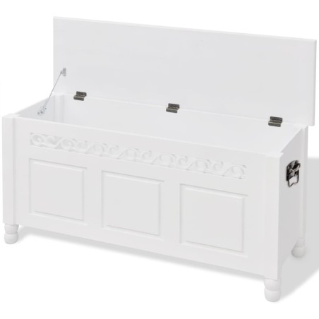 Banc de rangement en style baroque PFDM blanc
