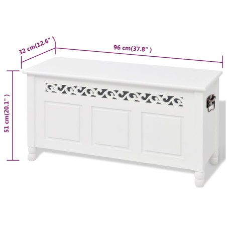 Banc de rangement en style baroque PFDM blanc