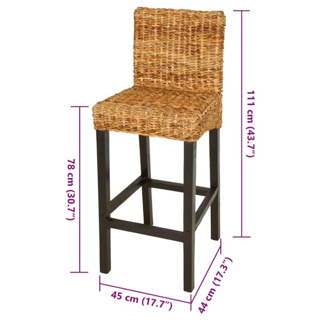 Tabourets de bar lot de 2 Abaca