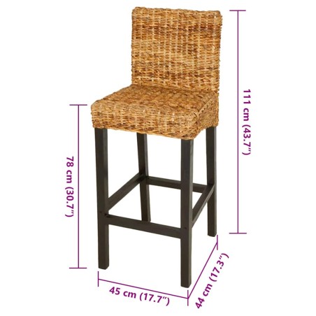 Tabourets de bar lot de 2 Abaca