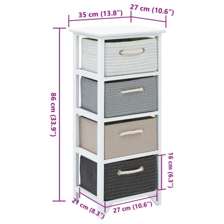 Armoire de rangement 4 tiroirs Bois
