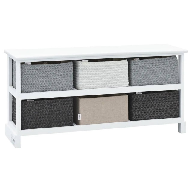 Banc de rangement 6 tiroirs Bois