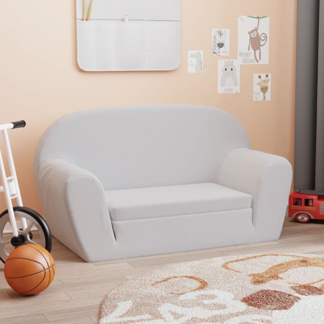 Chaise longue pliable pour enfants gris clair