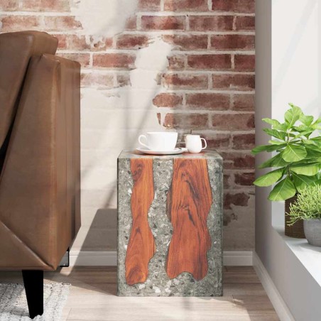 Tabouret Bois de teck massif et résine