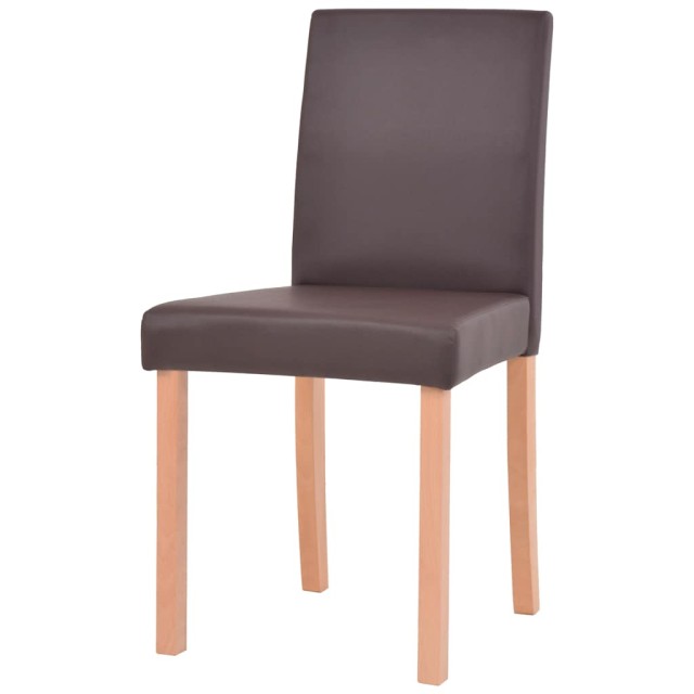 Table et chaises 7 pcs Cuir synthétique Chêne Marron