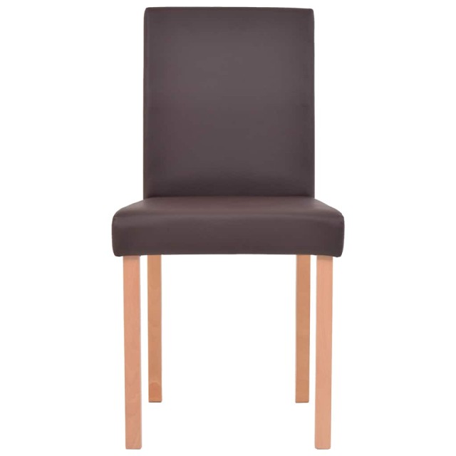 Table et chaises 7 pcs Cuir synthétique Chêne Marron