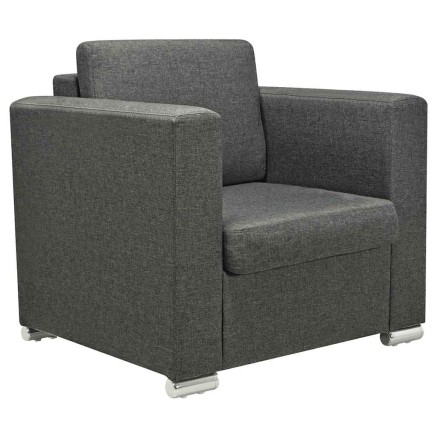 Fauteuil gris foncé tissu 2