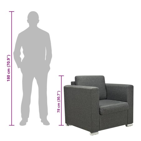 Fauteuil gris foncé tissu