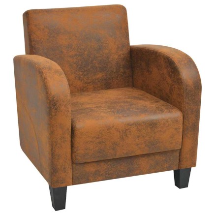 Fauteuil Marron Similicuir daim
