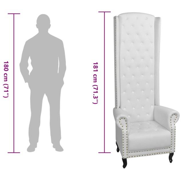 Chaise à dossier haut blanc similicuir