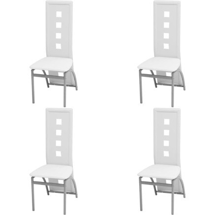 Chaises à manger lot de 4 blanc similicuir